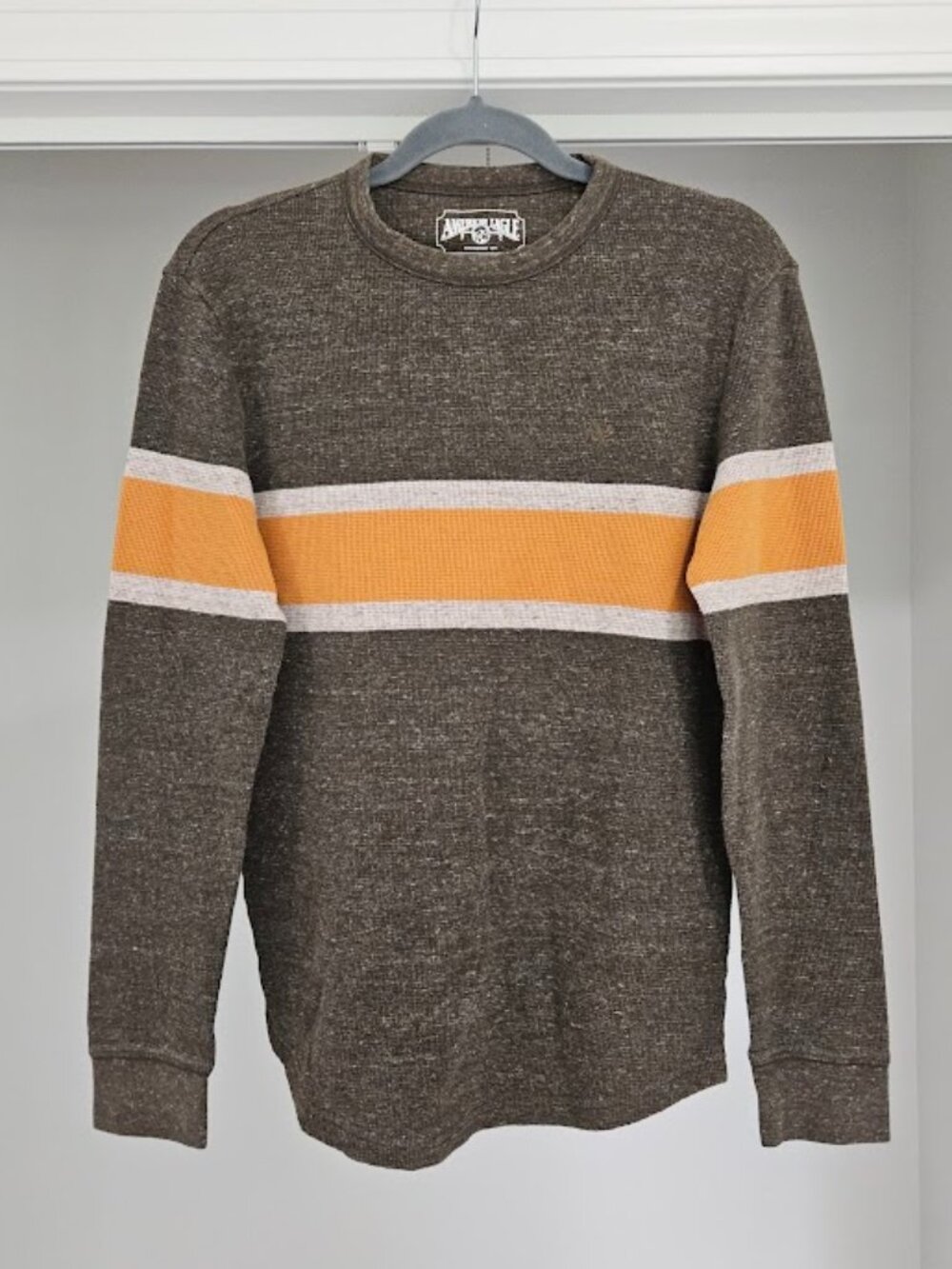 American Eagle waffle knit gorpcore Y2K long sleeve tee shirt top men's xs 90s